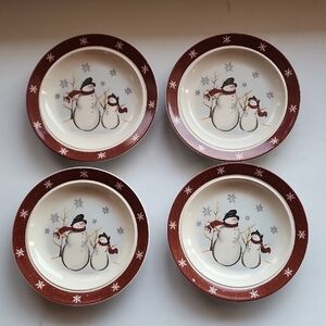 Royal Seasons, Snowman Design  Saucers/ Btead&Butter/ Dessert Plates - Set of 4